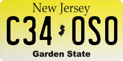 NJ license plate C34OSO