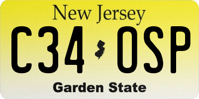 NJ license plate C34OSP