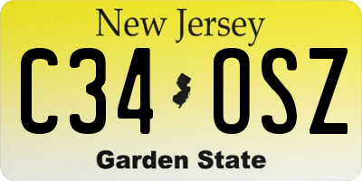 NJ license plate C34OSZ