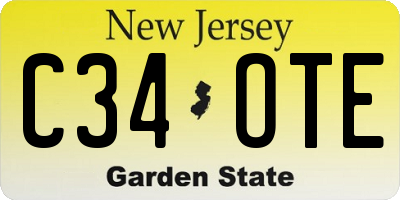 NJ license plate C34OTE