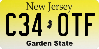 NJ license plate C34OTF