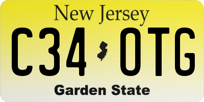 NJ license plate C34OTG