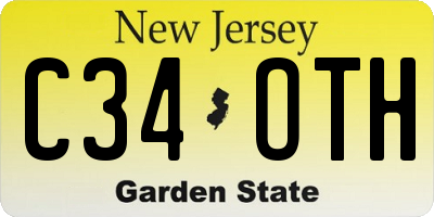 NJ license plate C34OTH