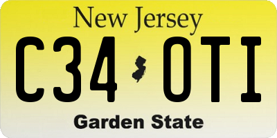 NJ license plate C34OTI