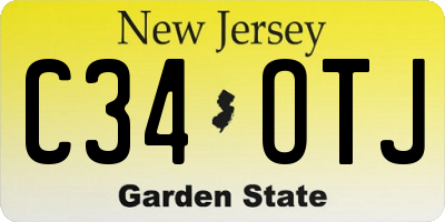 NJ license plate C34OTJ