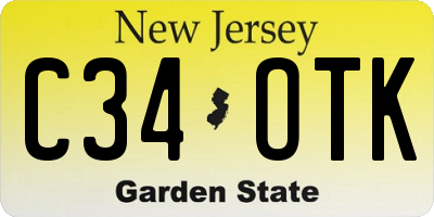 NJ license plate C34OTK