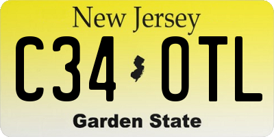 NJ license plate C34OTL
