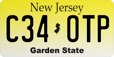 NJ license plate C34OTP