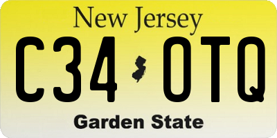 NJ license plate C34OTQ