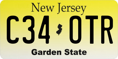 NJ license plate C34OTR