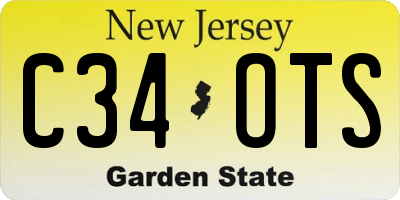 NJ license plate C34OTS