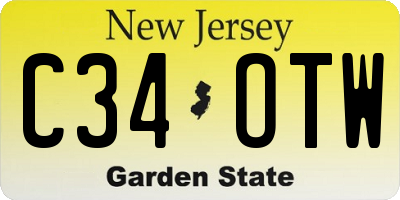 NJ license plate C34OTW