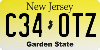 NJ license plate C34OTZ