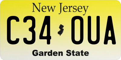 NJ license plate C34OUA