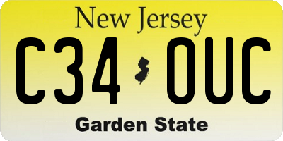 NJ license plate C34OUC