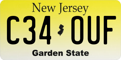 NJ license plate C34OUF