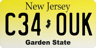 NJ license plate C34OUK