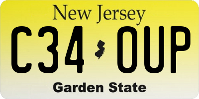 NJ license plate C34OUP