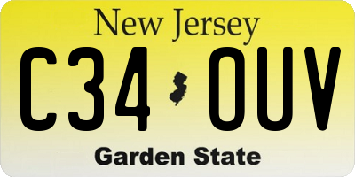 NJ license plate C34OUV
