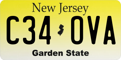NJ license plate C34OVA
