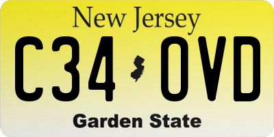 NJ license plate C34OVD
