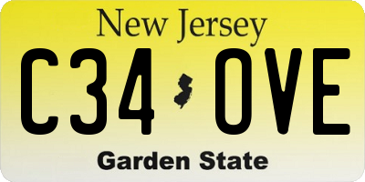 NJ license plate C34OVE