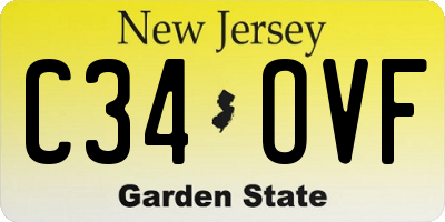 NJ license plate C34OVF