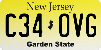 NJ license plate C34OVG