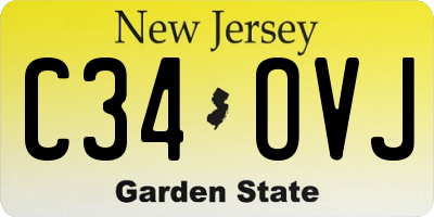NJ license plate C34OVJ