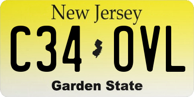 NJ license plate C34OVL