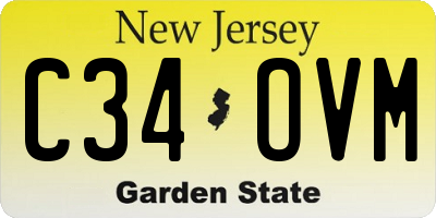 NJ license plate C34OVM