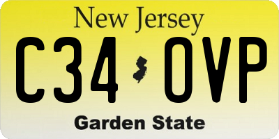 NJ license plate C34OVP