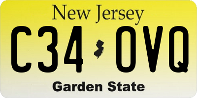 NJ license plate C34OVQ