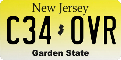 NJ license plate C34OVR