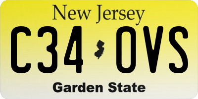 NJ license plate C34OVS