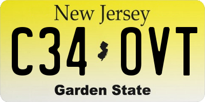 NJ license plate C34OVT