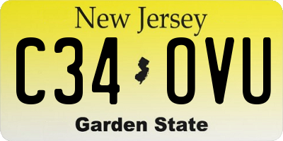NJ license plate C34OVU