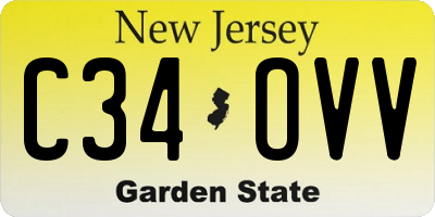 NJ license plate C34OVV