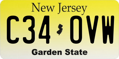 NJ license plate C34OVW