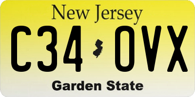NJ license plate C34OVX