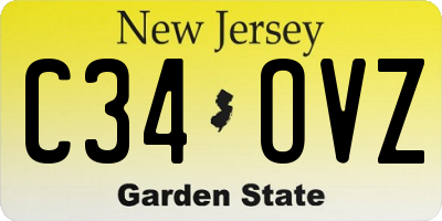 NJ license plate C34OVZ