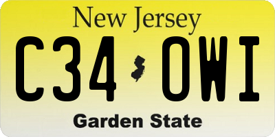 NJ license plate C34OWI