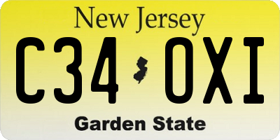 NJ license plate C34OXI