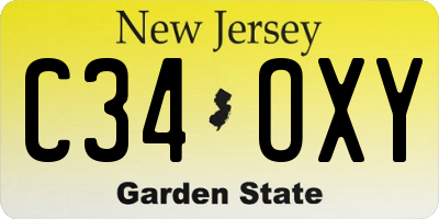 NJ license plate C34OXY