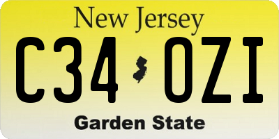 NJ license plate C34OZI