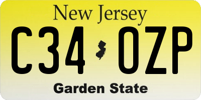 NJ license plate C34OZP