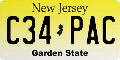 NJ license plate C34PAC