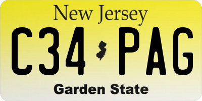 NJ license plate C34PAG
