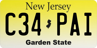 NJ license plate C34PAI