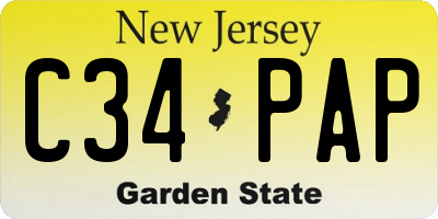 NJ license plate C34PAP